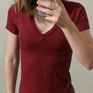 Red V-Neck